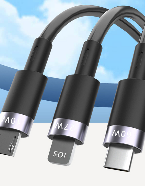 Load image into Gallery viewer, New 100W TypeC multifunctional telescopic interface with two to three data cables and PD fast charging five in one design
