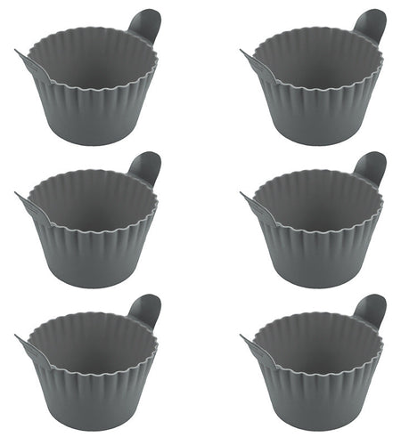 4-6 reusable silicone air fryer liners & baking cups – non-stick kitchen tools for eggs, cakes, meatballs.