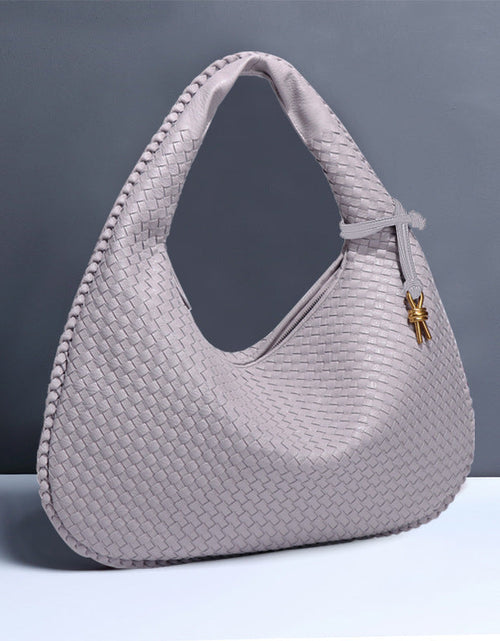 Load image into Gallery viewer, Crescent shaped women's bag hand woven hand-held dumpling bag fashionable single shoulder armpit bag
