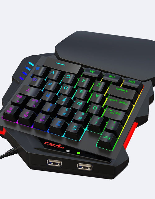 Load image into Gallery viewer, V500 gaming one handed keyboard RGB illuminated keyboard built-in converter supports PS3 and PS4 gaming consoles
