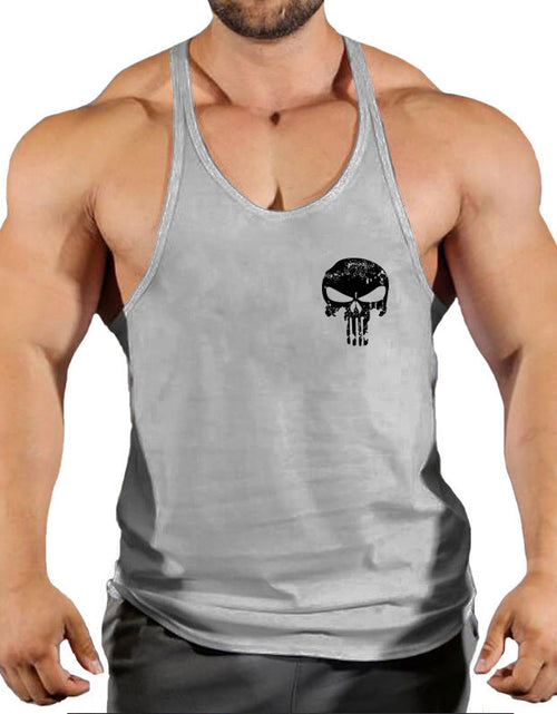 Load image into Gallery viewer, Fitness vest men's loose sleeveless T-shirt sports clothes camisole sports training top

