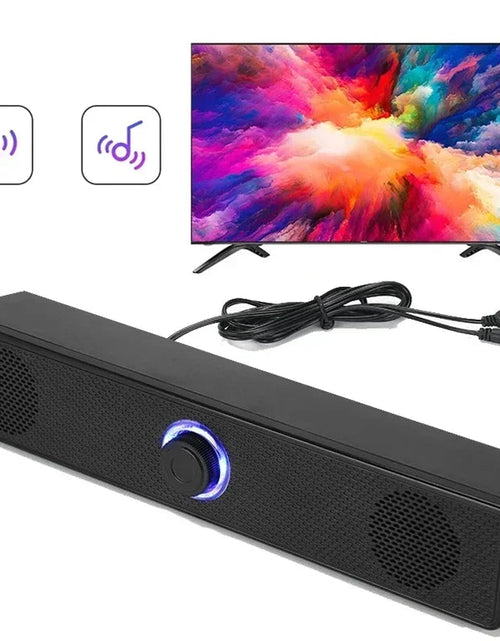 Load image into Gallery viewer, PC Soundbar Wired and Wireless Bluetooth Speaker USB Powered Soundbar for TV Pc Laptop Gaming Home Theater Surround Audio System
