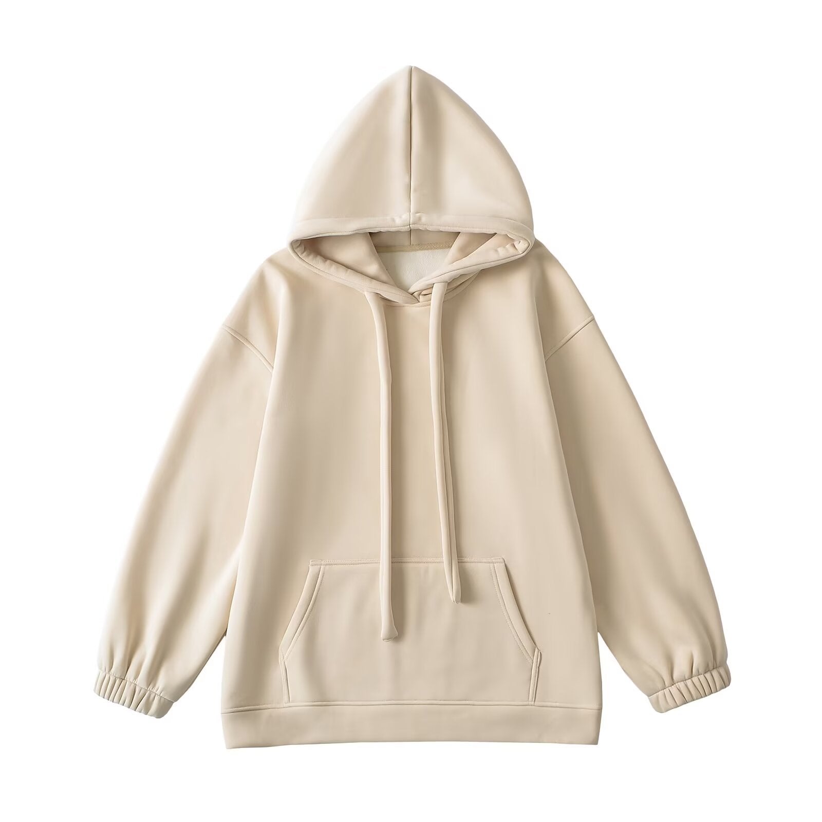 Loose drawstring hooded sweatshirt