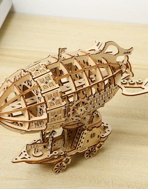 Load image into Gallery viewer, 3D creative three-dimensional puzzle manual DIY wooden airship assembly tabletop decoration model children's small toy gifts
