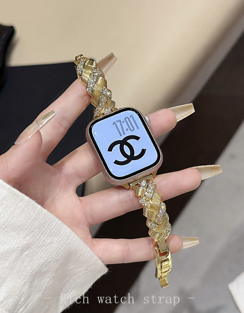 Load image into Gallery viewer, Wheat Spike Diamond-Encrusted Metal Starlight Watch Band for Apple Watch Female

