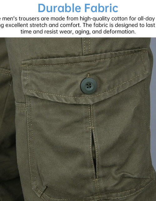 Load image into Gallery viewer, Men's Cotton Cargo Overalls for Camping &amp; Hiking - Straight-Leg, Multi-Pocket Baggy Trousers
