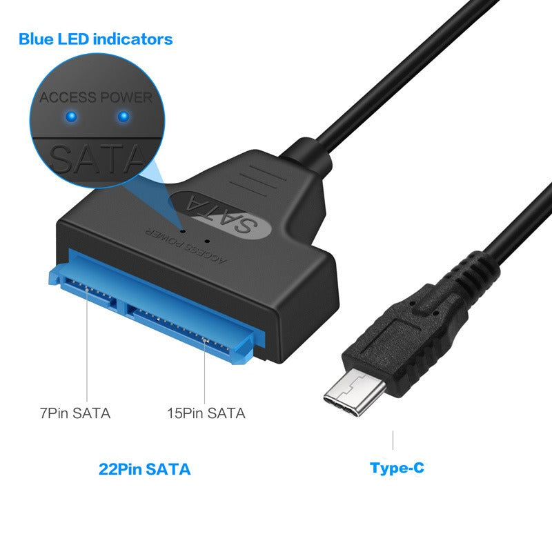 Type-C to SATA 2.5-inch portable hard drive converter with easy drive cable