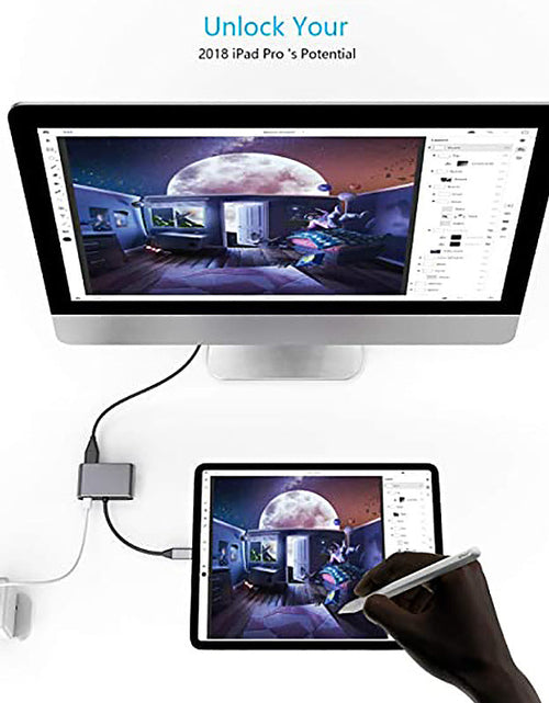 Load image into Gallery viewer, Type-C hub to dual HDMI PD USB3.0 hub for mobile phones, laptops, and multi port docking stations
