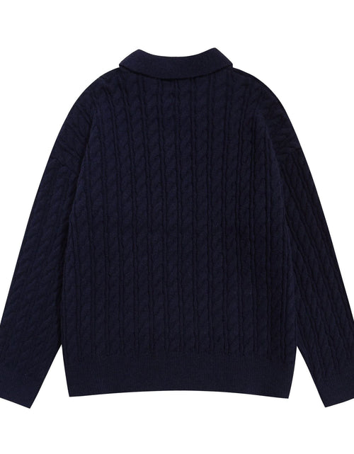 Load image into Gallery viewer, Letter embroidery V-neck casual sweater
