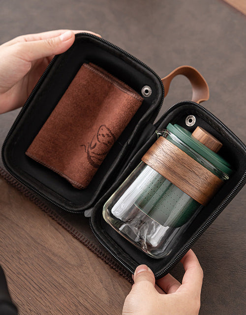 Load image into Gallery viewer, Portable Storage Travel Tea Set Small Set Simple Kung Fu Tea Set Brewing Tea Cups Outdoor Portable Guanshan Quick Cup
