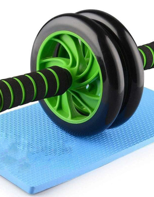 Load image into Gallery viewer, Abdominal Exercise Roller - Classic Dual Wheel with Foam Handles - Includes Extra Thick Knee Pad
