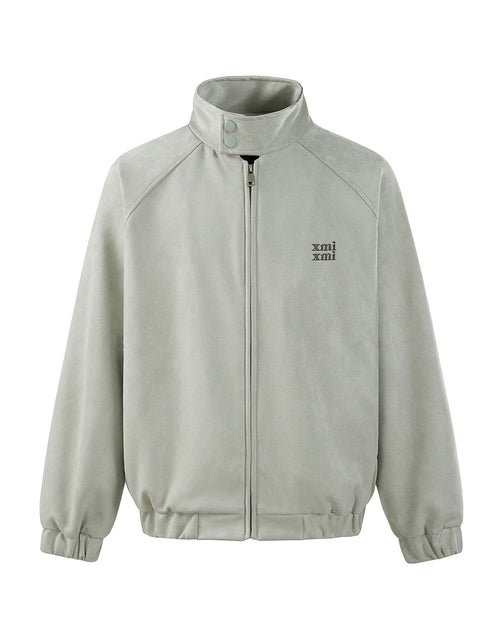 Load image into Gallery viewer, Simple Embroidery  Velvet  Stand Collar Loose Fit  Jacket Outerwear

