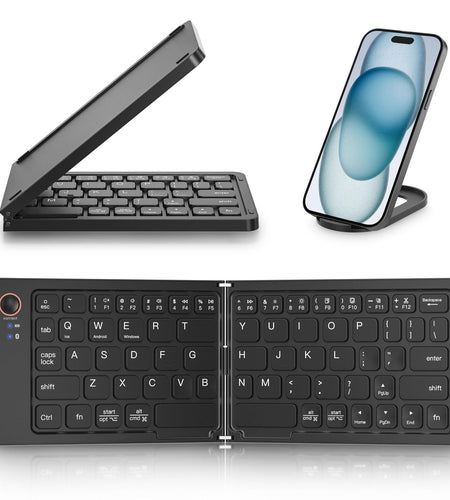 Ultra slim folding portable charging dual-mode Bluetooth keyboard with one click connection