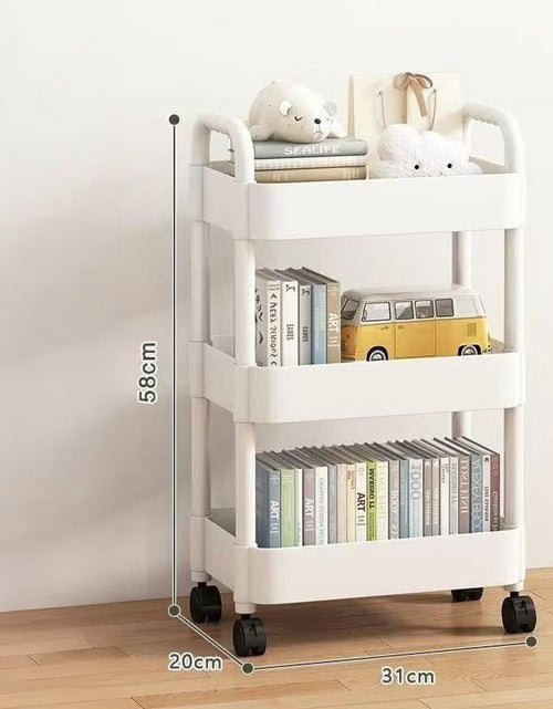 Load image into Gallery viewer, Multi-Layer Wheeled Utility Cart (for home, kitchen, bathroom storage: snacks, books)
