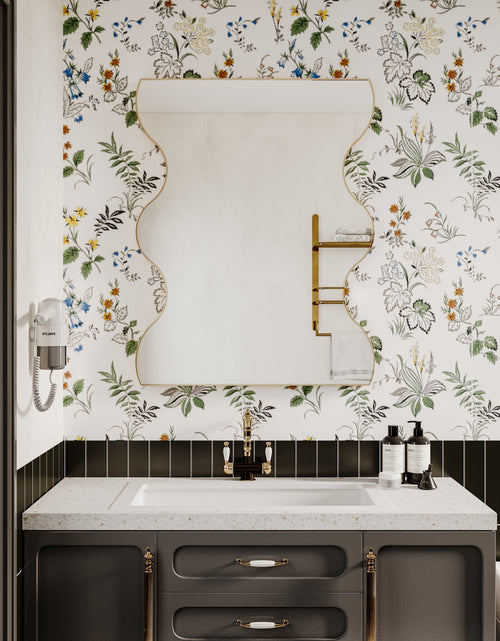 Load image into Gallery viewer, Wall Mirror 30x35 Inch Black Rectangular Mirror with 2 Wavy Sides Metal Framed Mirror Vanity Mirror Dressing Mirror
