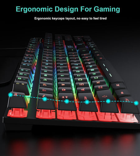 Wired gaming keyboard floating keycap rainbow backlit keyboard and mouse set AN-300