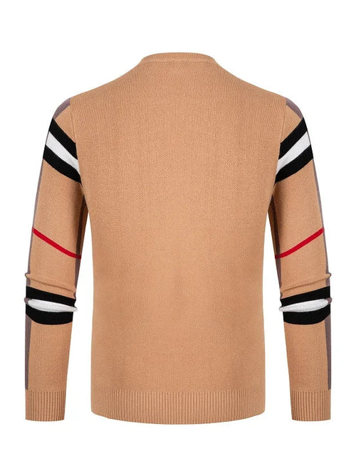 Load image into Gallery viewer, Men's Knitted Shirt Men's Thin Style Color blocked Interior Bottom Knitted Shirt Casual Middle Neck
