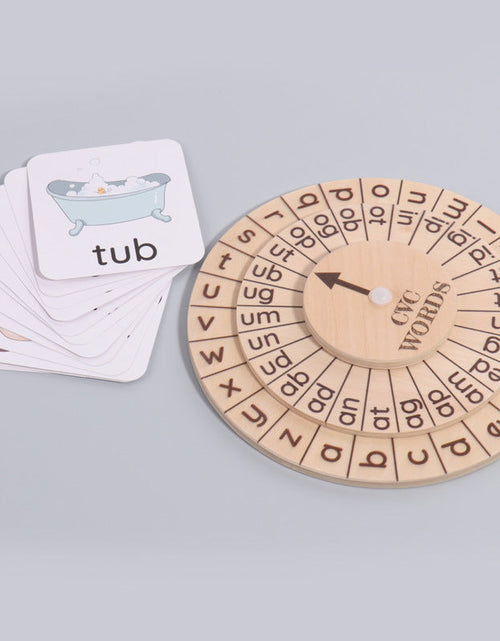 Load image into Gallery viewer, English spelling game natural phonics spinning wheel vowel recognition Montessori early education toys
