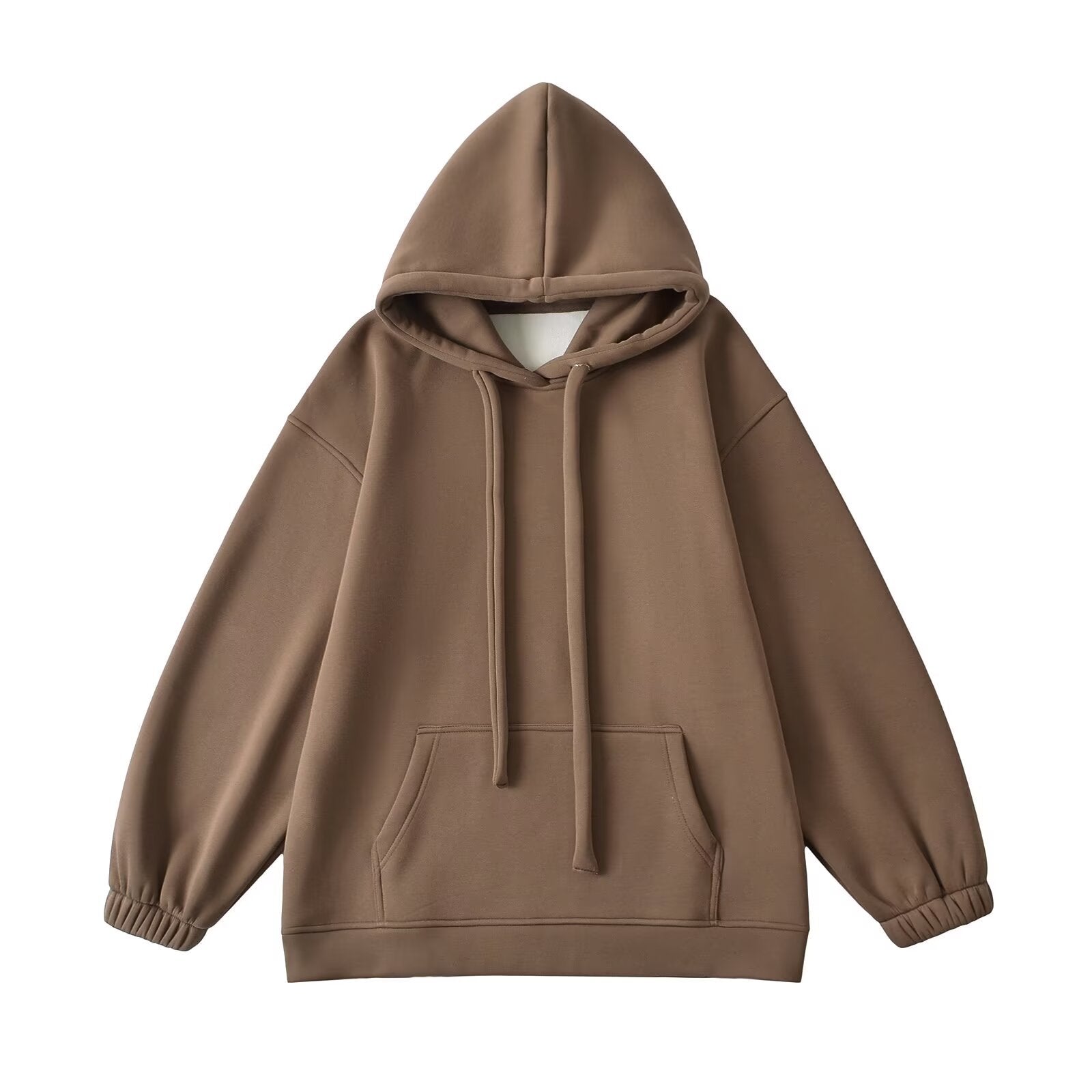 Loose drawstring hooded sweatshirt