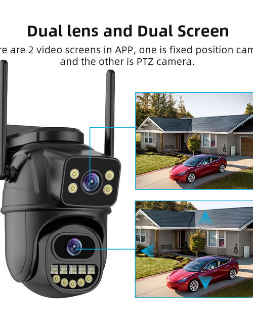 Load image into Gallery viewer, Dual screen wireless 360 degree mobile remote outdoor WiFi camera monitoring
