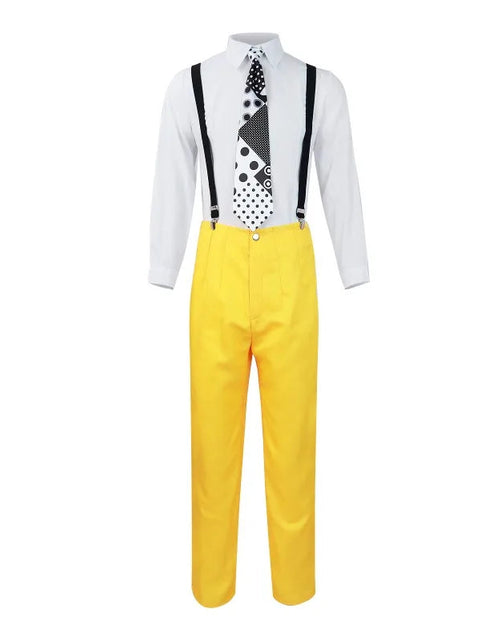 Load image into Gallery viewer, The Mask Cosplay Costume Halloween Carrey Cosplay Uniform Anime Costumes Yellow Trench Hat Carnival Party Jim Clown Mask for Men
