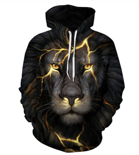 Halloween Couples Men Women 3D Lion Hoodies Sweatshirt