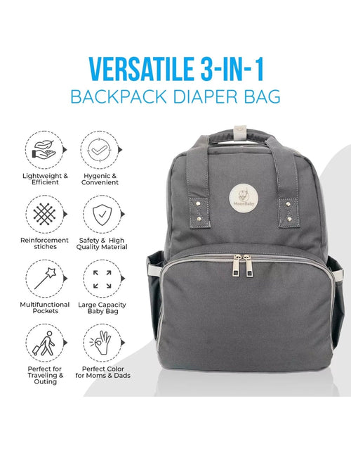 Load image into Gallery viewer, MoonBaby Backpack Diaper Bag Foldable Changing station Portable Crib Bassinet
