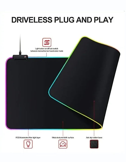 Load image into Gallery viewer, 1Pc Fashion Large Gaming Office Work Mouse Pad Light Modes Touch Control Extended Soft Computer Keyboard Mat NonSlip Rubber Base
