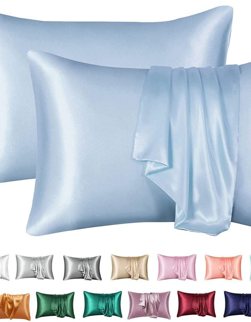 Load image into Gallery viewer, Simulation silk solid color polyester pillowcase envelope pillow pillow cases pillow pair multi-color
