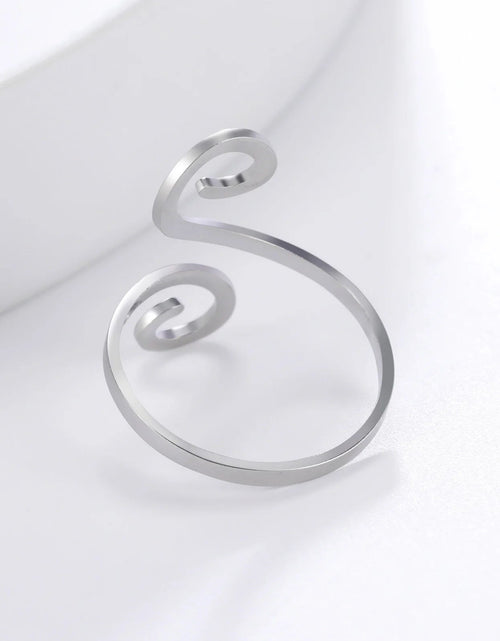 Load image into Gallery viewer, Stainless Steel Large Spiral Ring Women Gold Color Adjustable Finger Rings Minimalist Jewelry Valentine Gift New In
