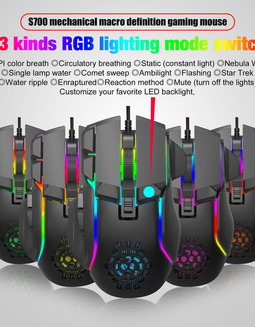 Load image into Gallery viewer, Gaming gaming mouse macro programming cool RGB lighting 12800 DPI adjustable mechanical mouse
