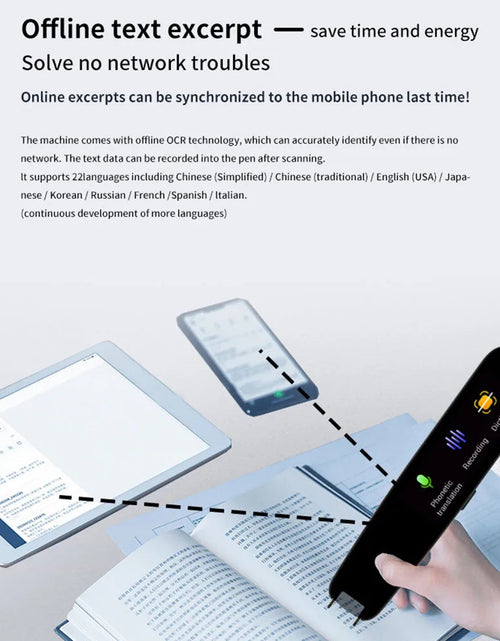Load image into Gallery viewer, Smart AI Scan Reader Portable Voice Translator Scanner Pen WIFI AI Voice  Languages Translator For Dyslexia Autism
