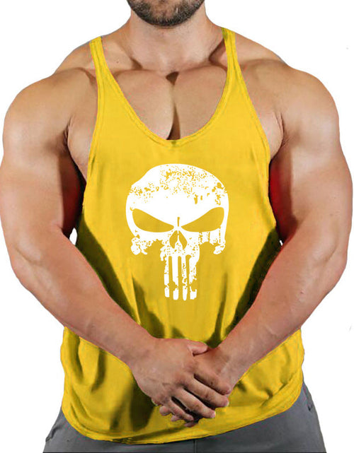 Load image into Gallery viewer, Fitness vest men's loose sleeveless T-shirt sports clothes camisole sports training top
