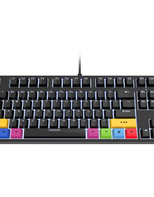 Load image into Gallery viewer, 87 key wired mechanical gaming keyboard with red axis for esports and office use, with over 20 types of white light insertable shafts
