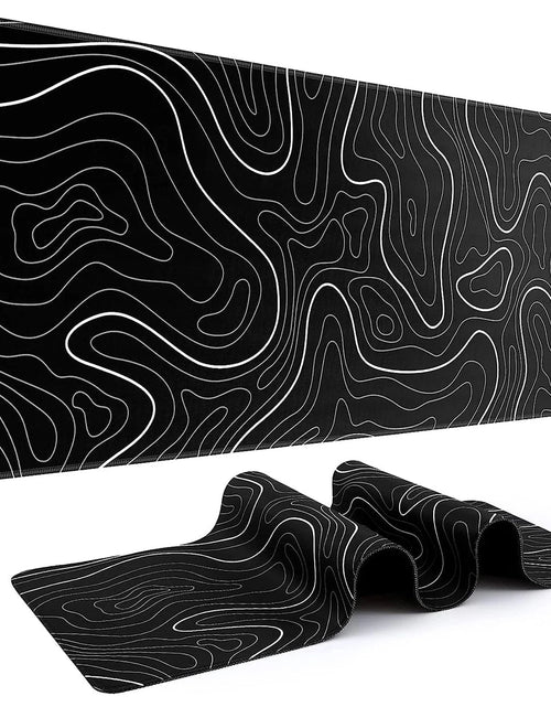 Load image into Gallery viewer, 1Pcs Gaming Mouse Pad Large Keyboard Pad 31.5 x 11.8in Topographic Mouse Pad Black and White Mouse Pad for Keyboard with Anti-Sl
