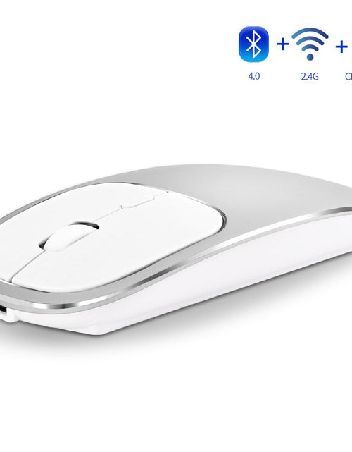 Load image into Gallery viewer, Aluminum alloy dual-mode wireless Bluetooth mouse rechargeable silent infinite computer accessories
