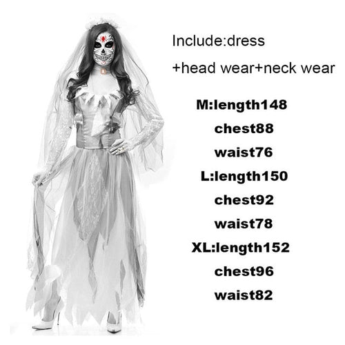 Load image into Gallery viewer, Scary Halloween Costumes for Adult Men Zombie Nurse Nun Bloody Ghost Bride Middle Ages Women Fancy Dress Cosplay Costumes

