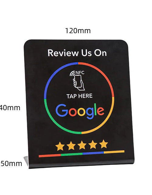 Load image into Gallery viewer, Google comment card NFC standing card NTAG213URL written into Apple Android phone touch NFC review card
