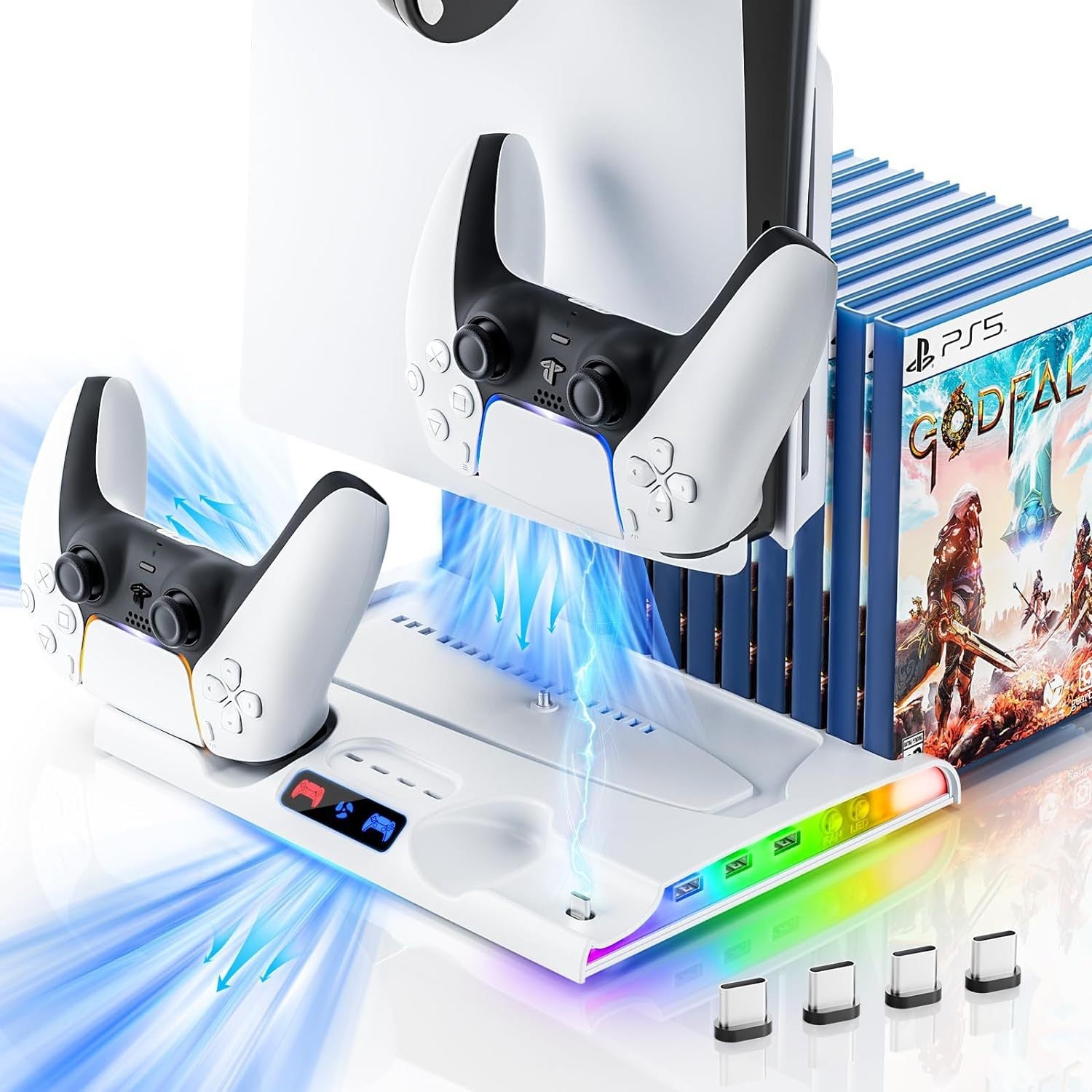 PS5 SLIM dedicated charging dock p5SLIM cooling base thin fan disc storage rack