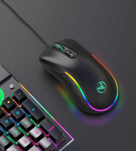 7D key gaming mouse, macro programmable RGB luminous gaming wired mouse