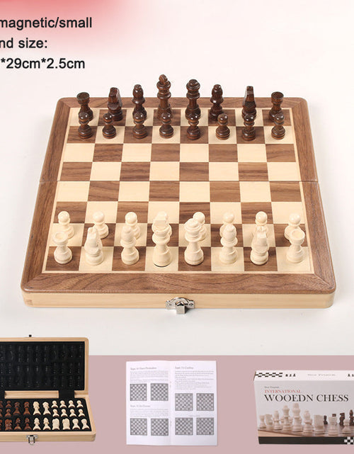 Load image into Gallery viewer, Magnetic Chess Folding Solid Wood Double Queen Set Chessboard Adult Board Game Children's Puzzle Toy
