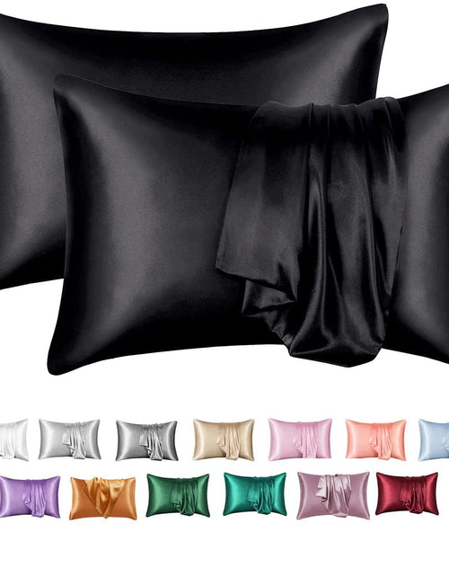 Load image into Gallery viewer, Simulation silk solid color polyester pillowcase envelope pillow pillow cases pillow pair multi-color
