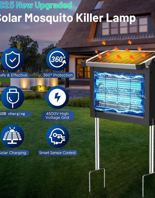 Load image into Gallery viewer, Solar Powered Bug Zapper Outdoor Zechuan Bug Zapper 4500V
