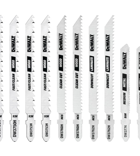 DeWalt DW3741C Jigsaw Blades Set With Case T-Shank 10-Piece