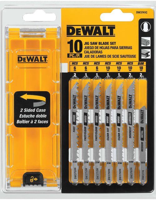 Load image into Gallery viewer, DeWalt DW3741C Jigsaw Blades Set With Case T-Shank 10-Piece
