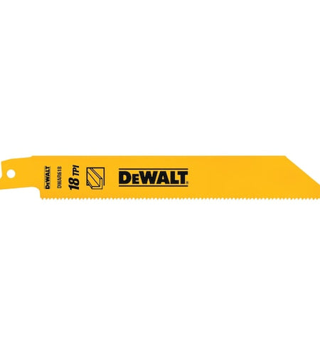 DEWALT DW4811 6 in. 18 TPI Straight Back Bi-Metal Reciprocating Blade (5 Pk)