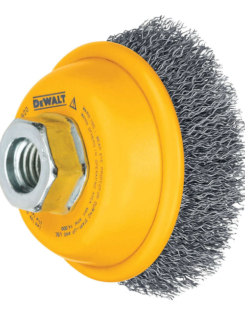 Load image into Gallery viewer, DeWalt DW4910 3" x 5/8"-11 HP .014 Carbon Crimp Wire Cup Brush
