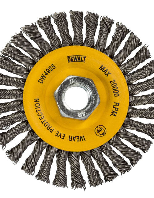 Load image into Gallery viewer, DeWalt DW4930 4" x 5/8"-11 HP .020 Carbon Stringer Wire Wheel
