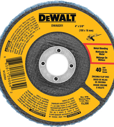 DeWalt DWA8206 40 Grit Zirconia T27 Flap, 4-1/2-Inch X 7/8-Inch