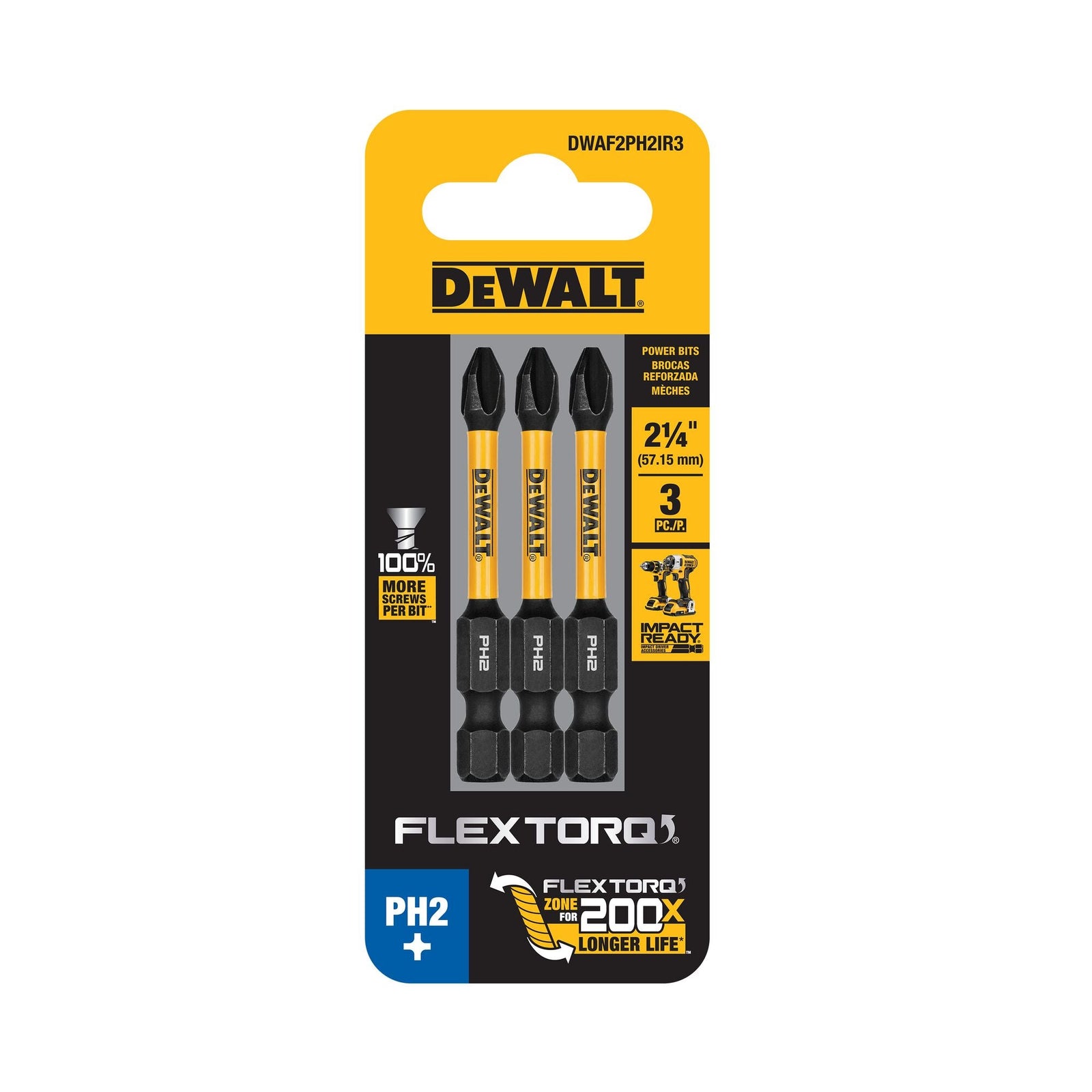 DeWalt DWAF1TX25IR3 1In Torx T25 Flextorq 3Pk